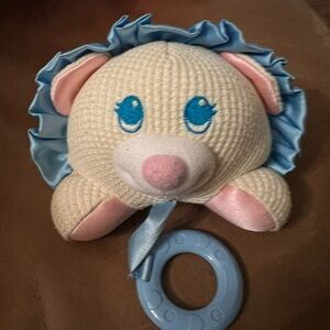 Vtg Fisher Price Plush Waffle Weave Thermal Cozy Lion 1998 Toy Baby Teether